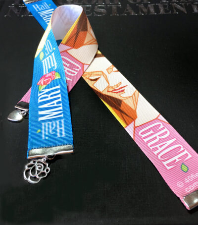 Hail Mary Ribbon Bookmark with Charms
