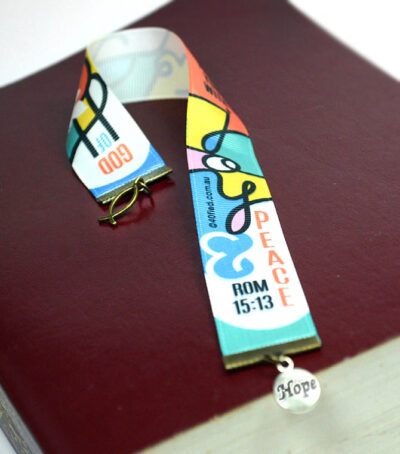 Hope Joy Ribbon Bookmark<br>with Charms