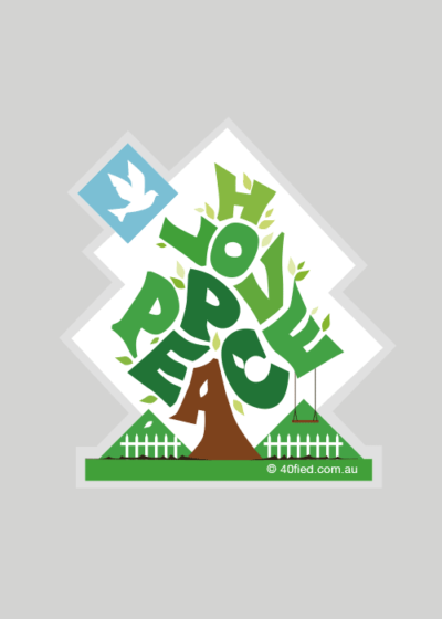 Hope Love Peace Vinyl Sticker