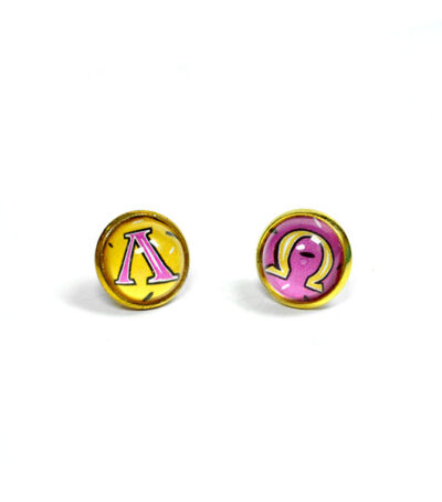 Alpha & Omega (Yellow Magenta)<br>Stud Earrings