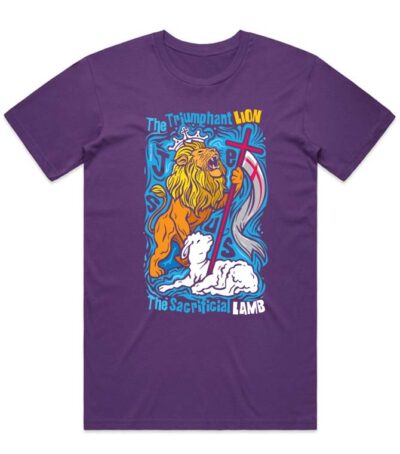 Alternative view of The Lion & The Lamb<br>Catholic Tee