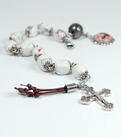 <span style="color: #b50500;">The Sorrowful</span><br>Scourging at the Pillar<br>One Decade Rosary Bracelet