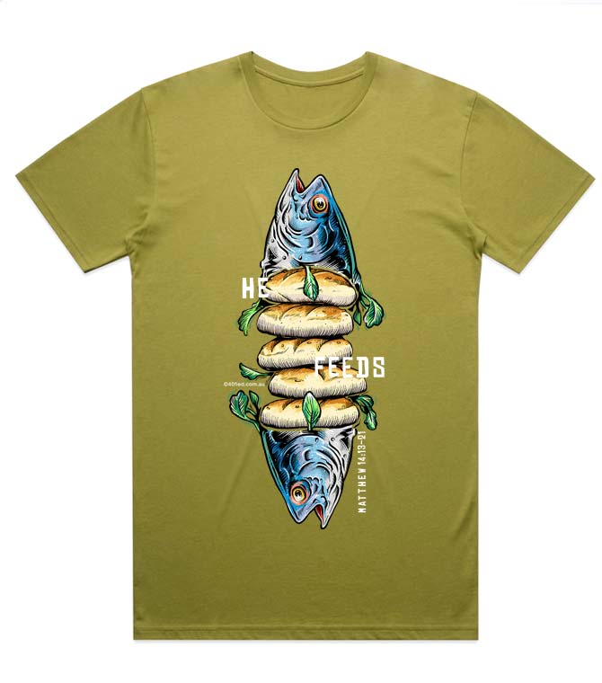 He Feeds<br>Catholic Tee - Image 2